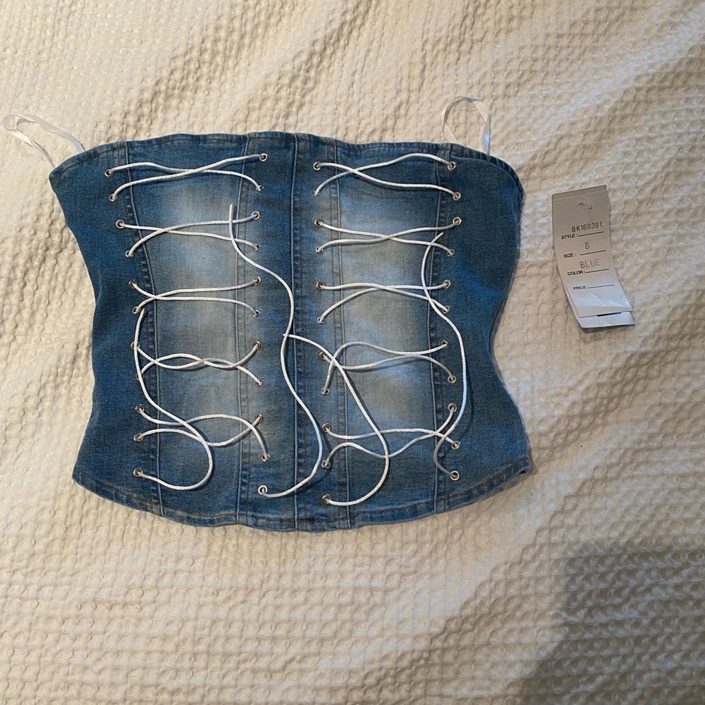 Vintage denim bustier